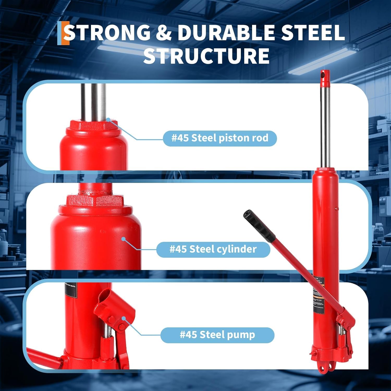 Amazon.com: 8-Ton Hydraulic Long Ram Jack - Heavy Duty Engine